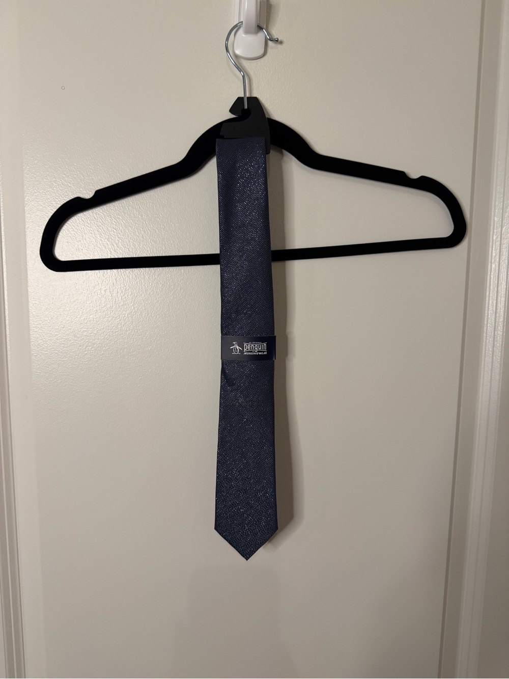 Original Penguin Navy Blue Metallic Slim Tie
